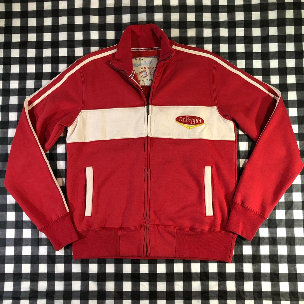 Dr Pepper Soda Moonlight Graham Baseball Retro Vintage Style Zip Up Vest L - Picture 1 of 8